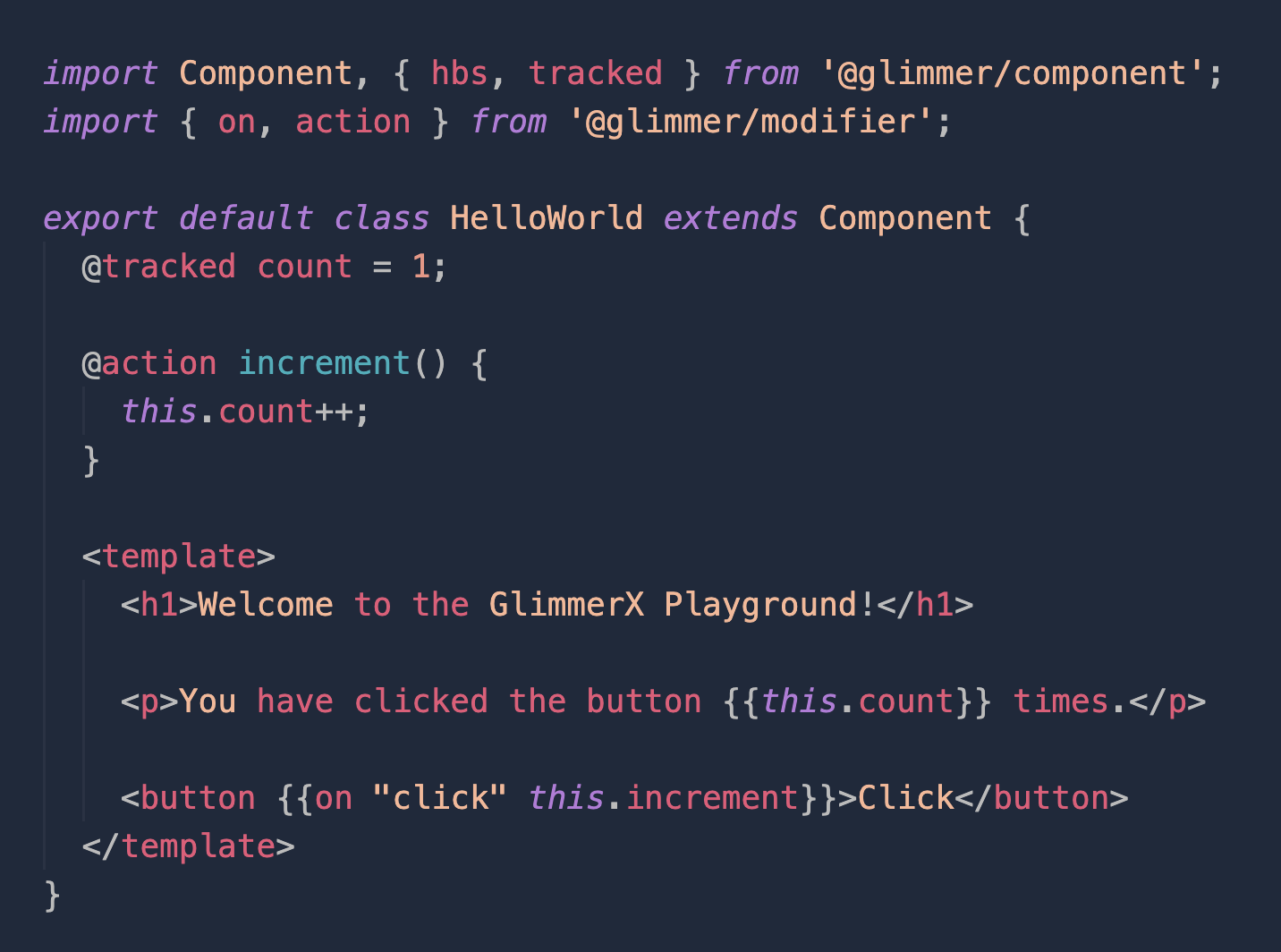 Example of a Glimmer component
